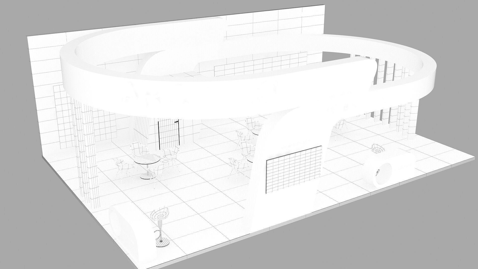 exhibition booth stand 3d model tradeshow 3D model_8