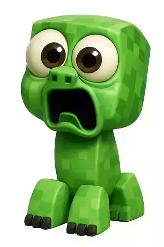 3D Caricature Creeper Project  Cartoon Style  Minecraft Inspired 3D print model