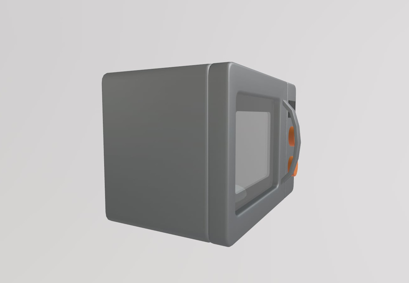Stylized Low-Poly Microwave Low-poly 3D model_6