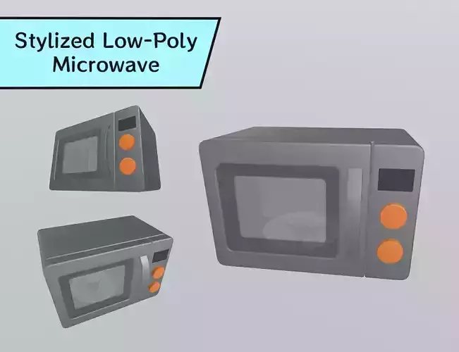 Stylized Low-Poly Microwave Low-poly 3D model