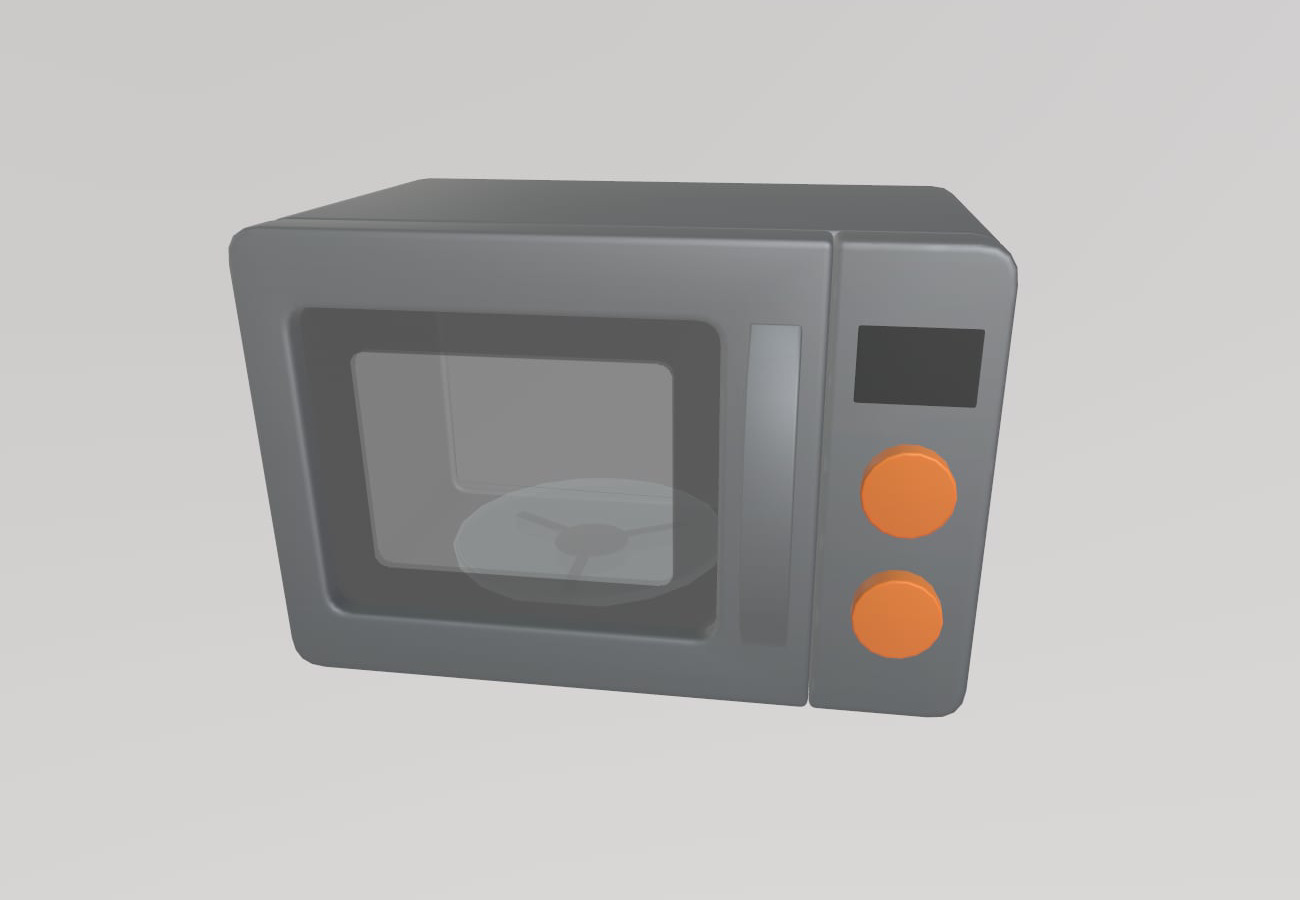 Stylized Low-Poly Microwave Low-poly 3D model_2
