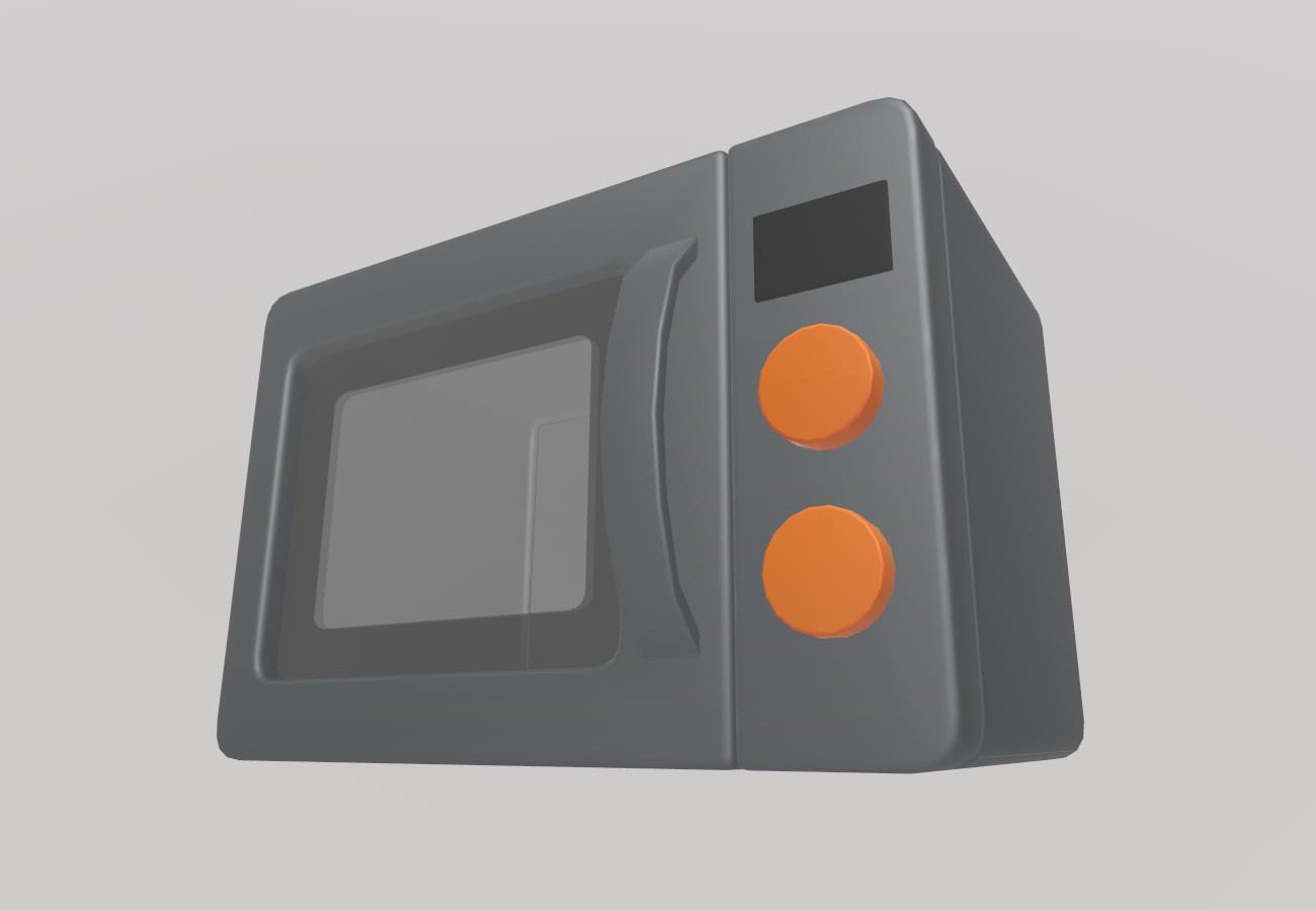 Stylized Low-Poly Microwave Low-poly 3D model_3
