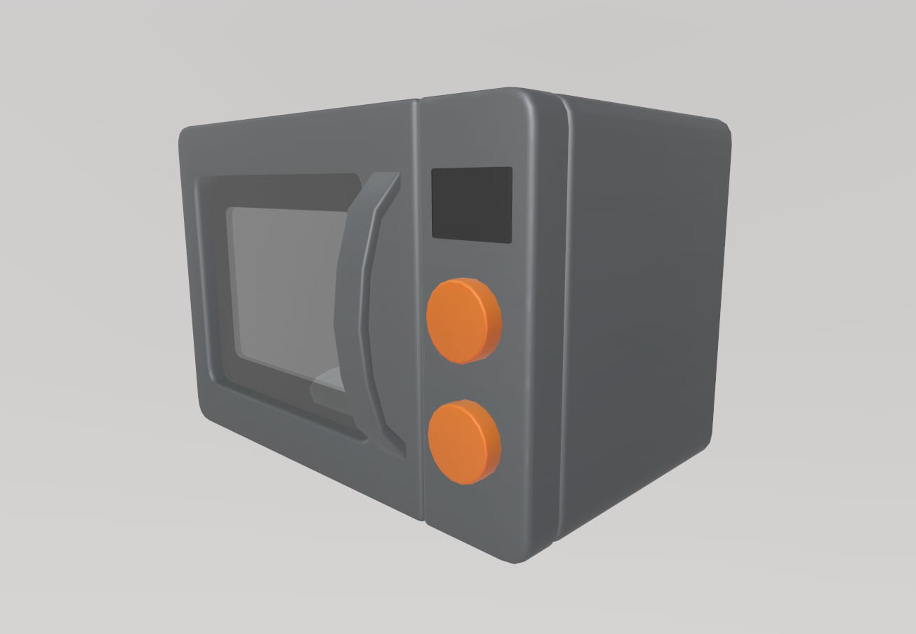 Stylized Low-Poly Microwave Low-poly 3D model_5