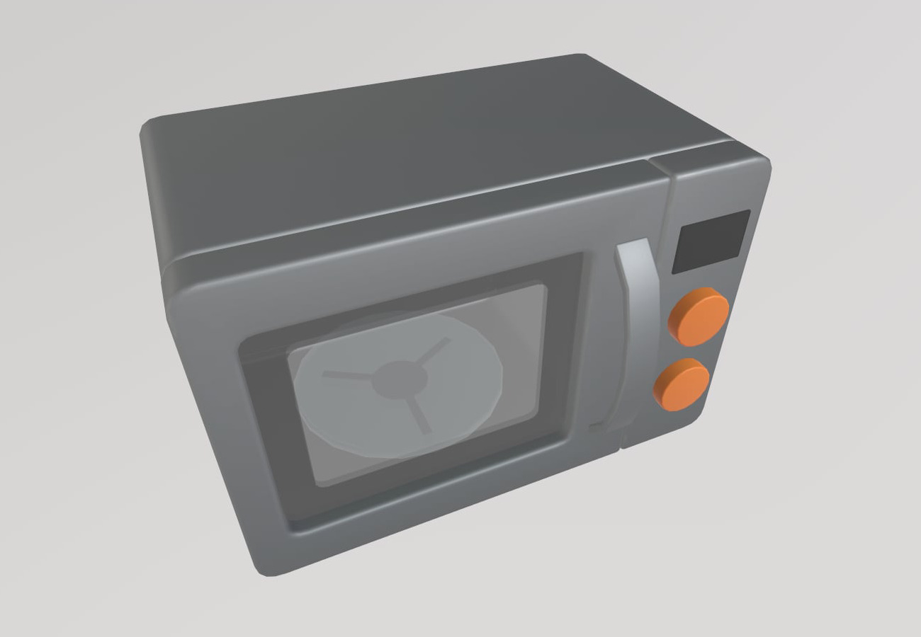 Stylized Low-Poly Microwave Low-poly 3D model_4