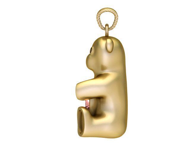 Teddy bear pendant 3D print model_1