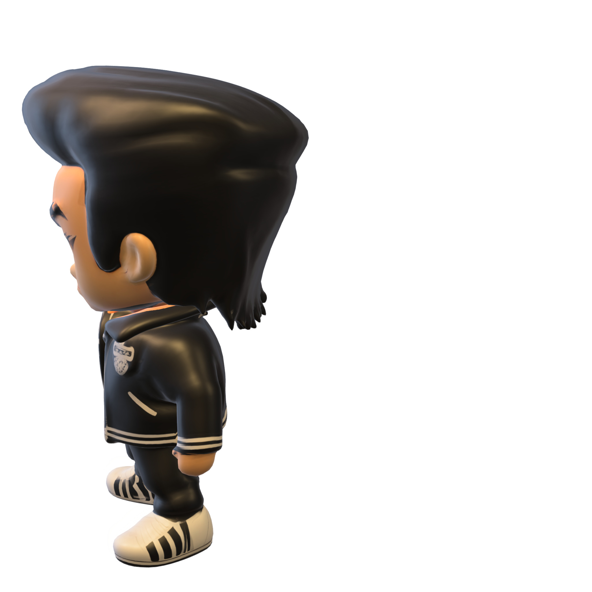 Rockabilly Rebel Chibi 3D Character 3D model_2