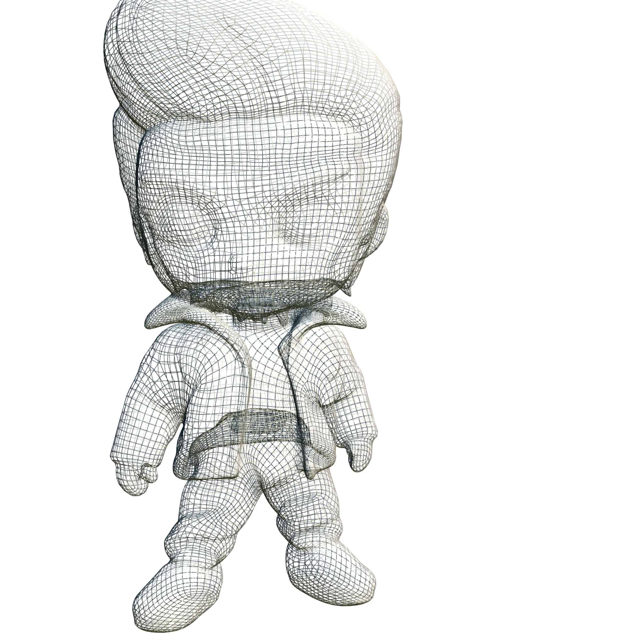 Rockabilly Rebel Chibi 3D Character 3D model_5