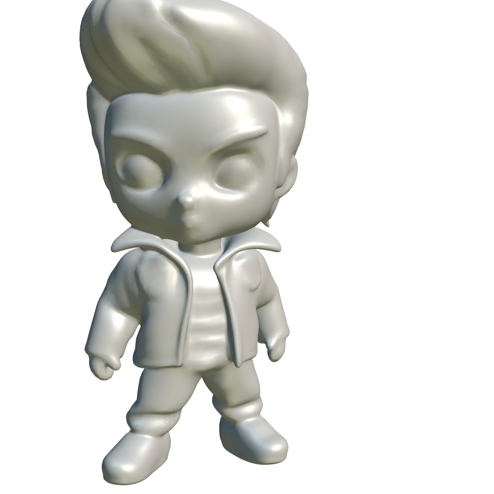 Rockabilly Rebel Chibi 3D Character 3D model_4