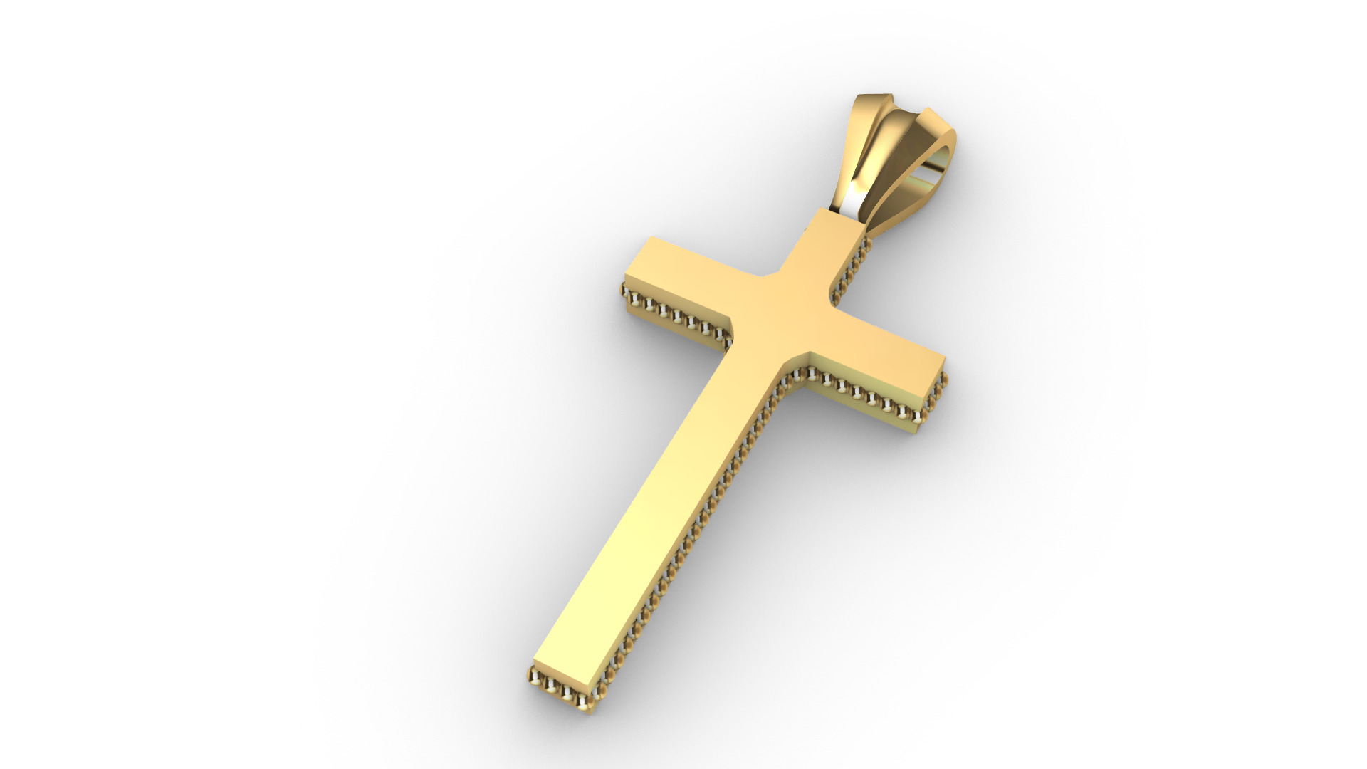 Millgrain Cross pendant 1 3D print model_2