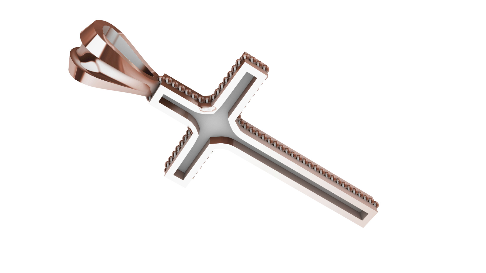 Millgrain Cross pendant 1 3D print model_7