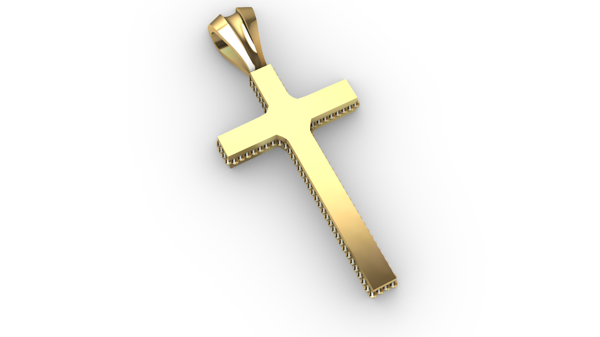 Millgrain Cross pendant 1 3D print model_4