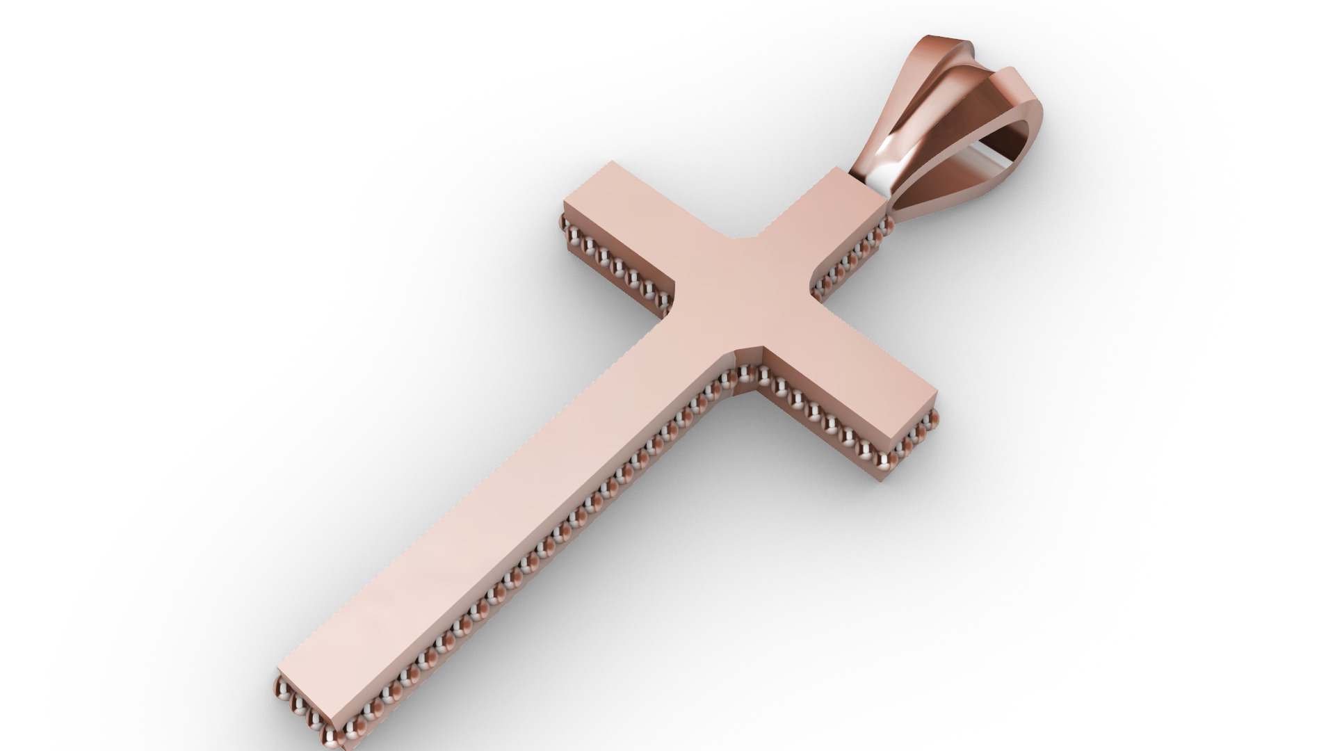 Millgrain Cross pendant 1 3D print model_1