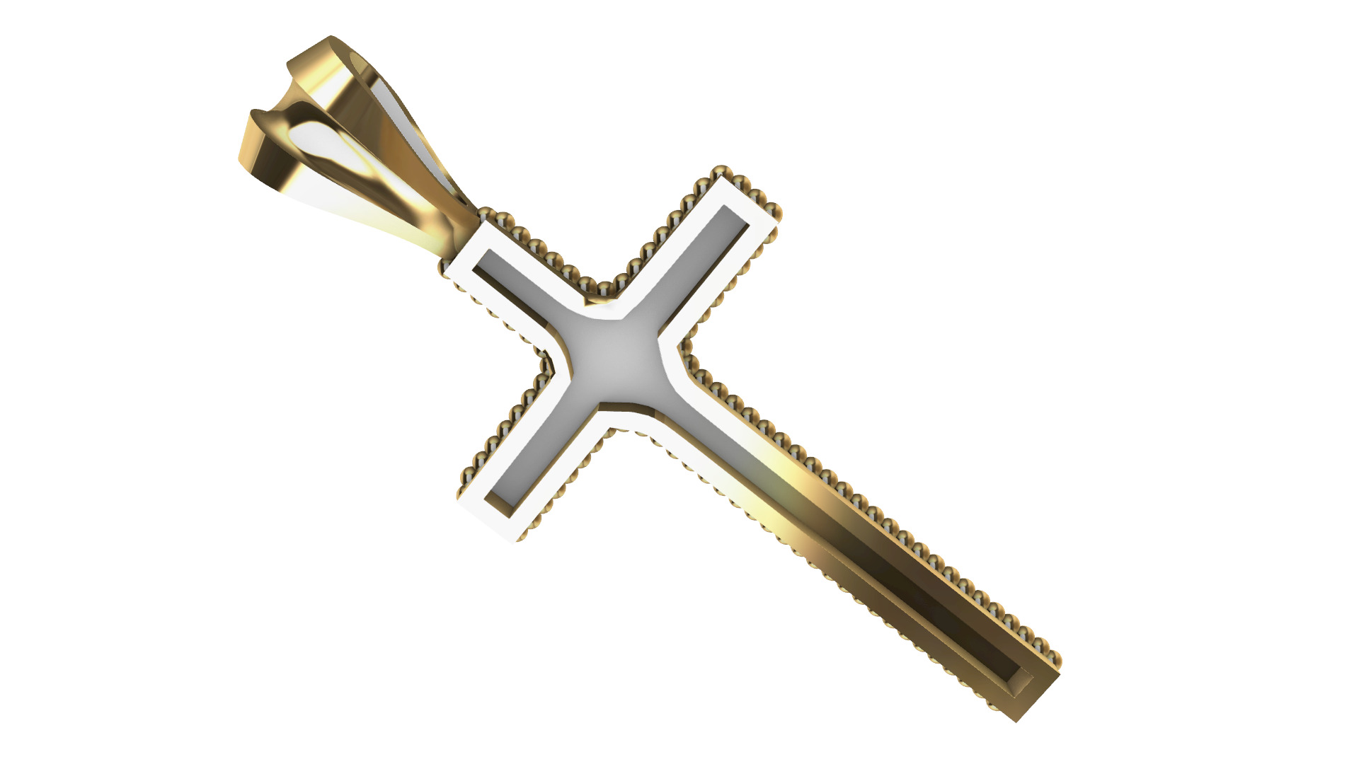 Millgrain Cross pendant 1 3D print model_3