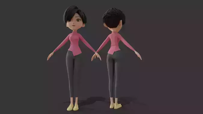 cartoon girl woman