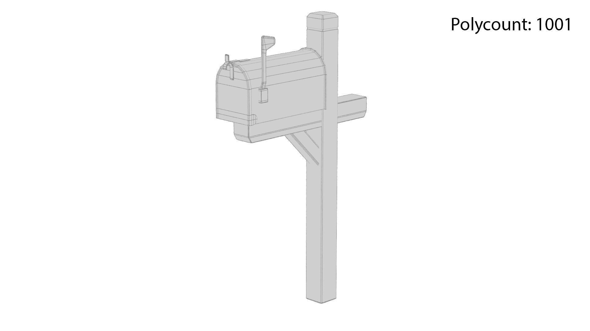 Mail Box Low-poly 3D model_13