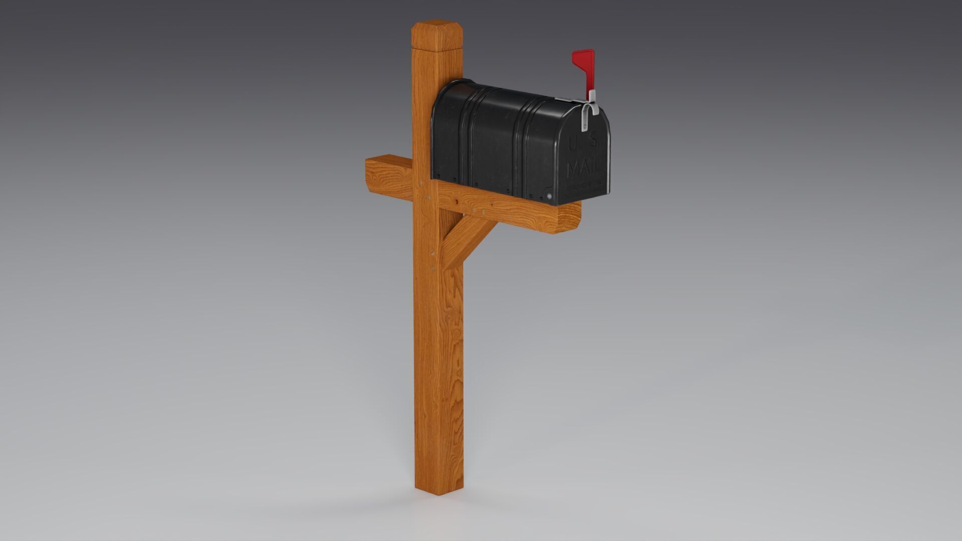 Mail Box Low-poly 3D model_7