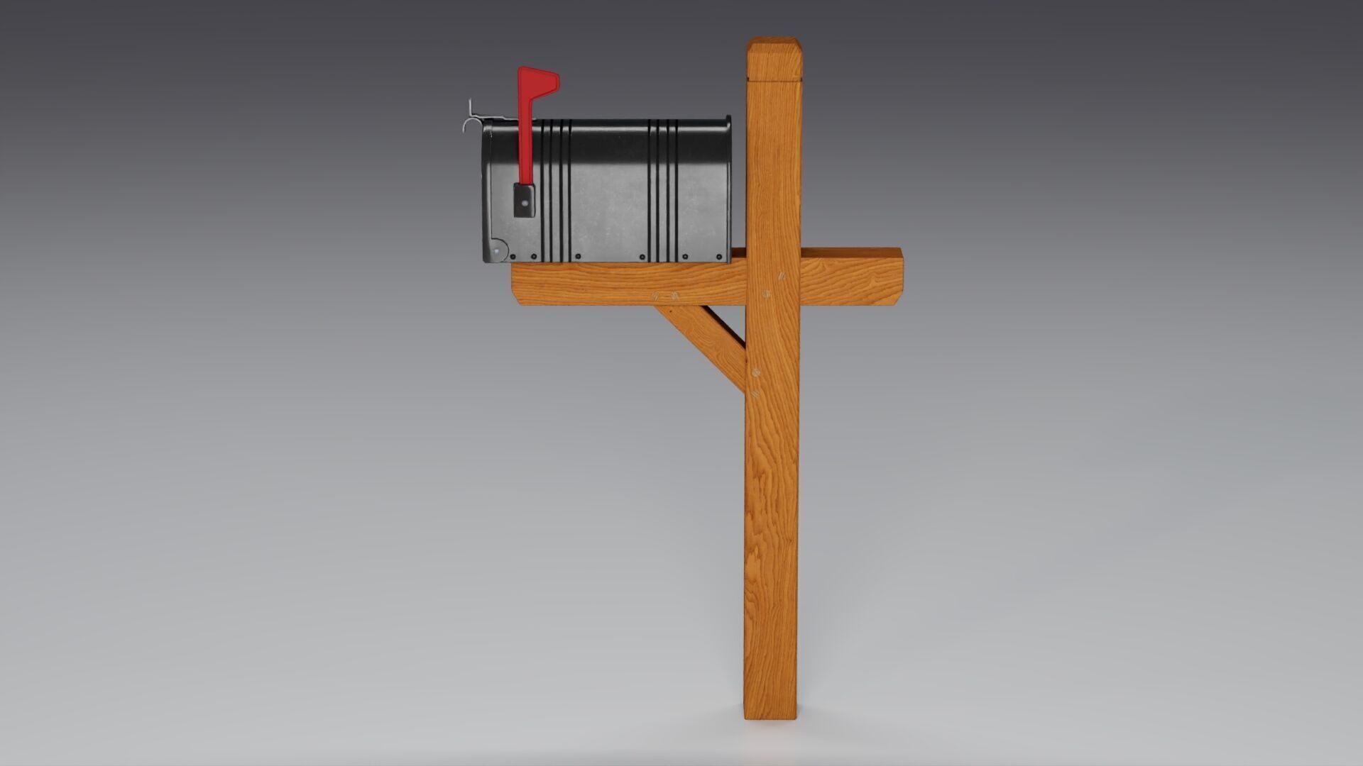 Mail Box Low-poly 3D model_2