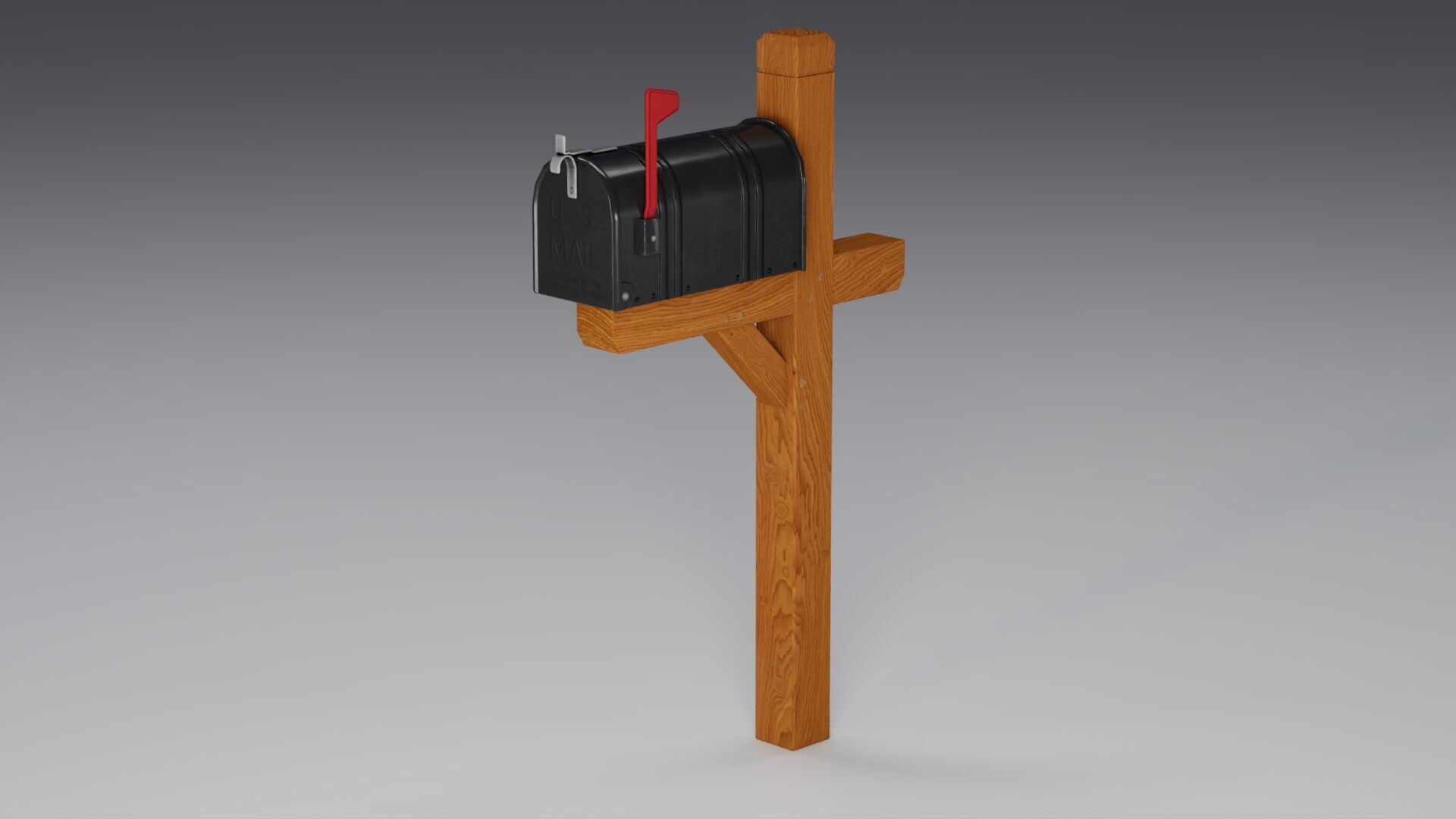 Mail Box Low-poly 3D model_1