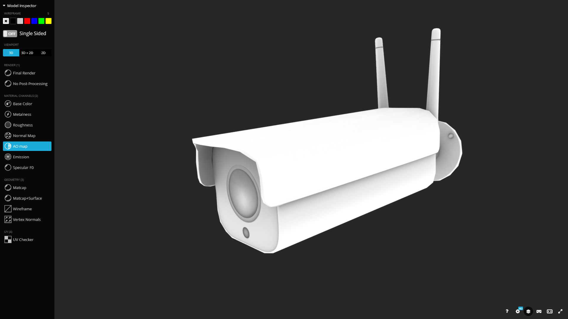 Security Camera 3D Model Low-poly 3D model_9