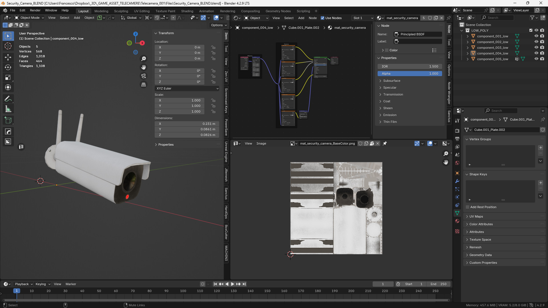 Security Camera 3D Model Low-poly 3D model_4