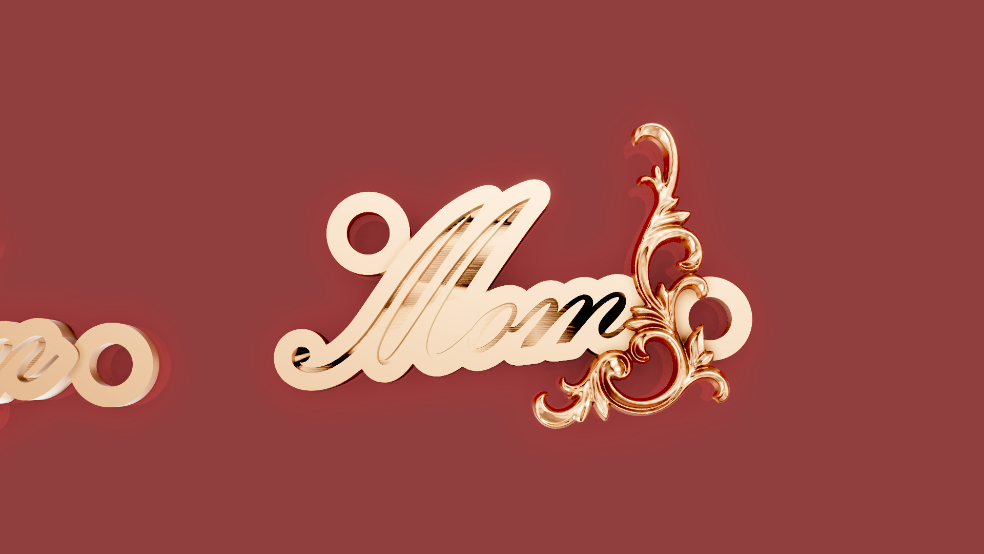 Mom Name Pendant Ornament 3D print model_7