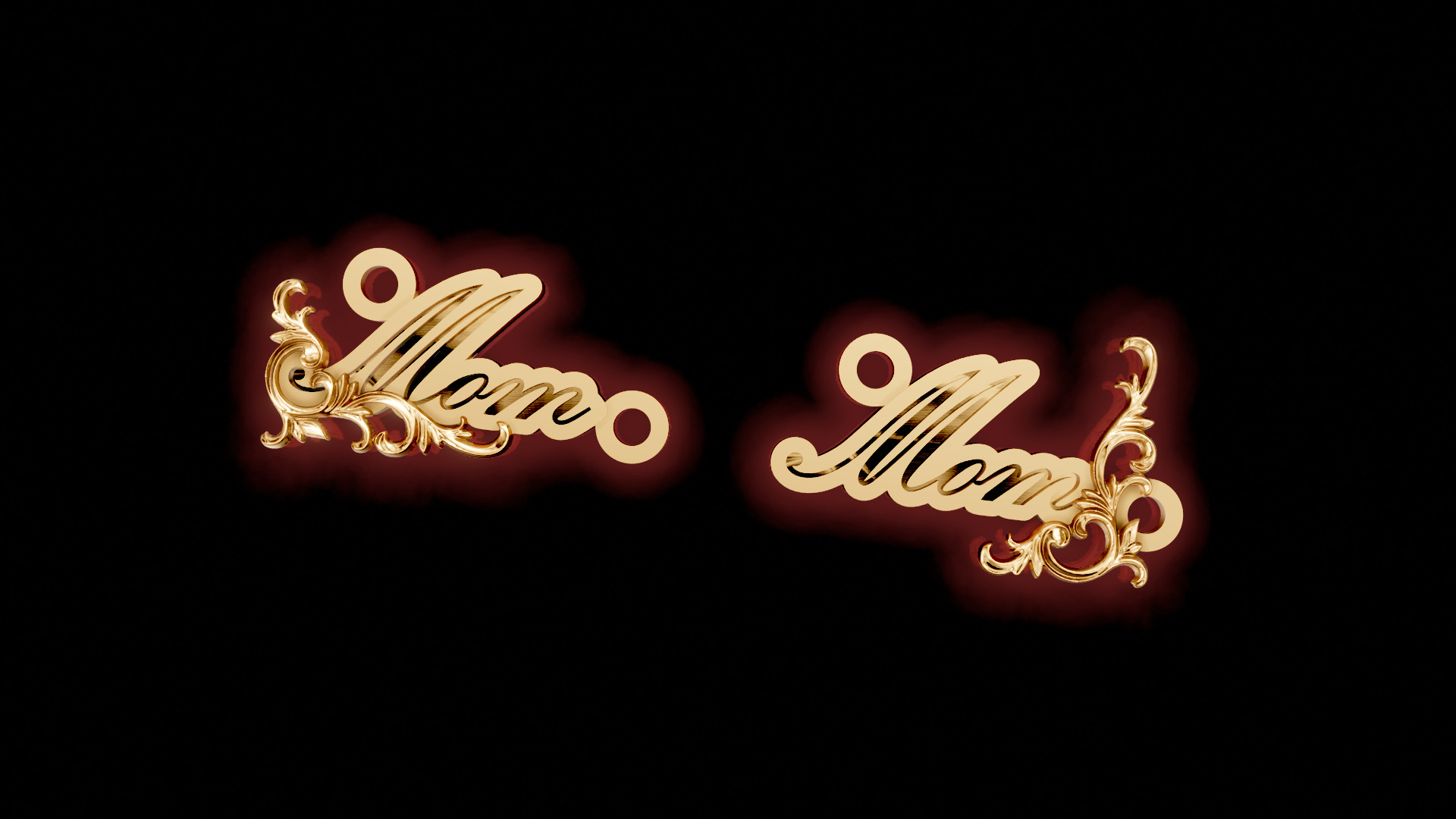 Mom Name Pendant Ornament 3D print model_1