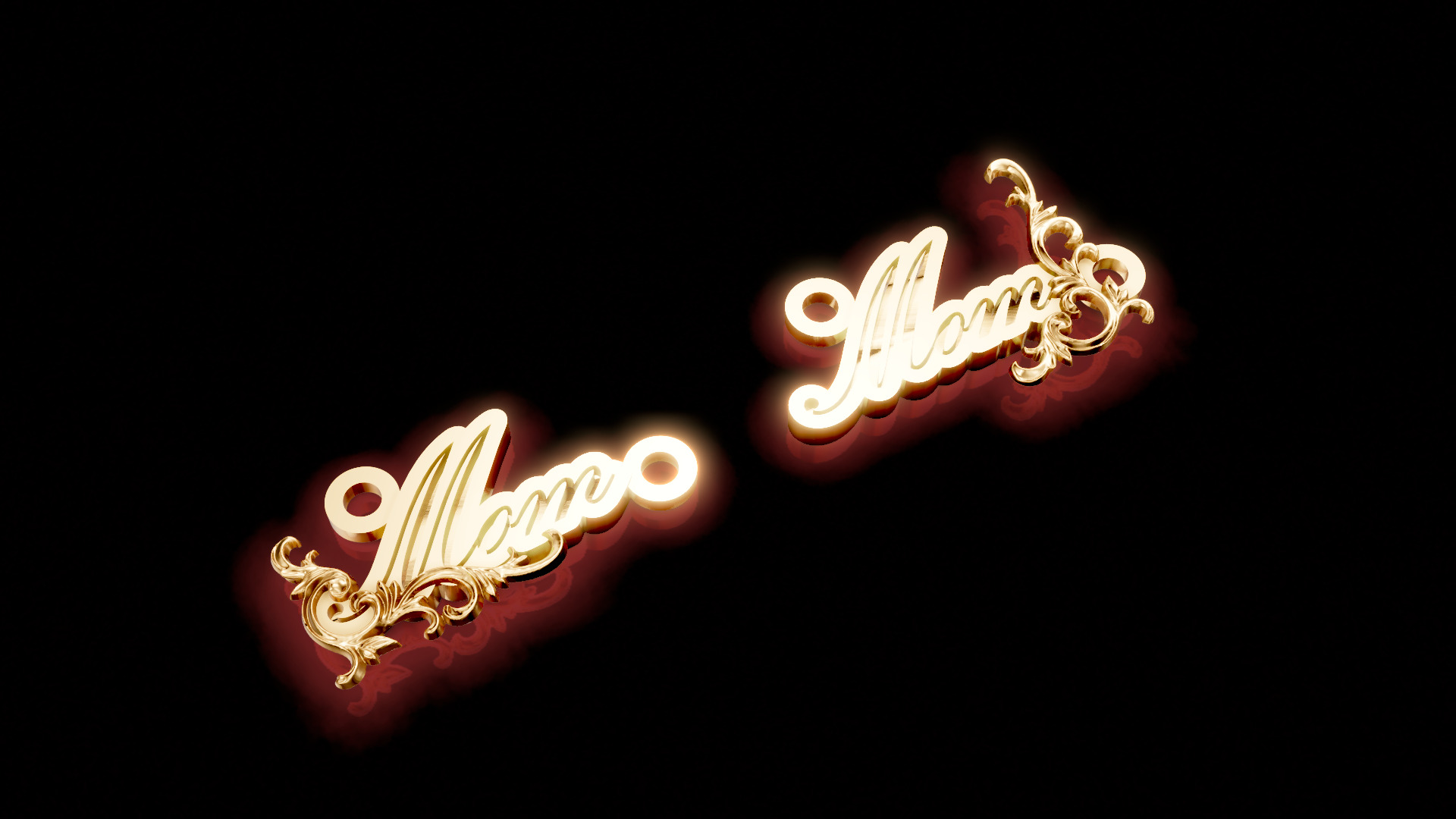 Mom Name Pendant Ornament 3D print model_2