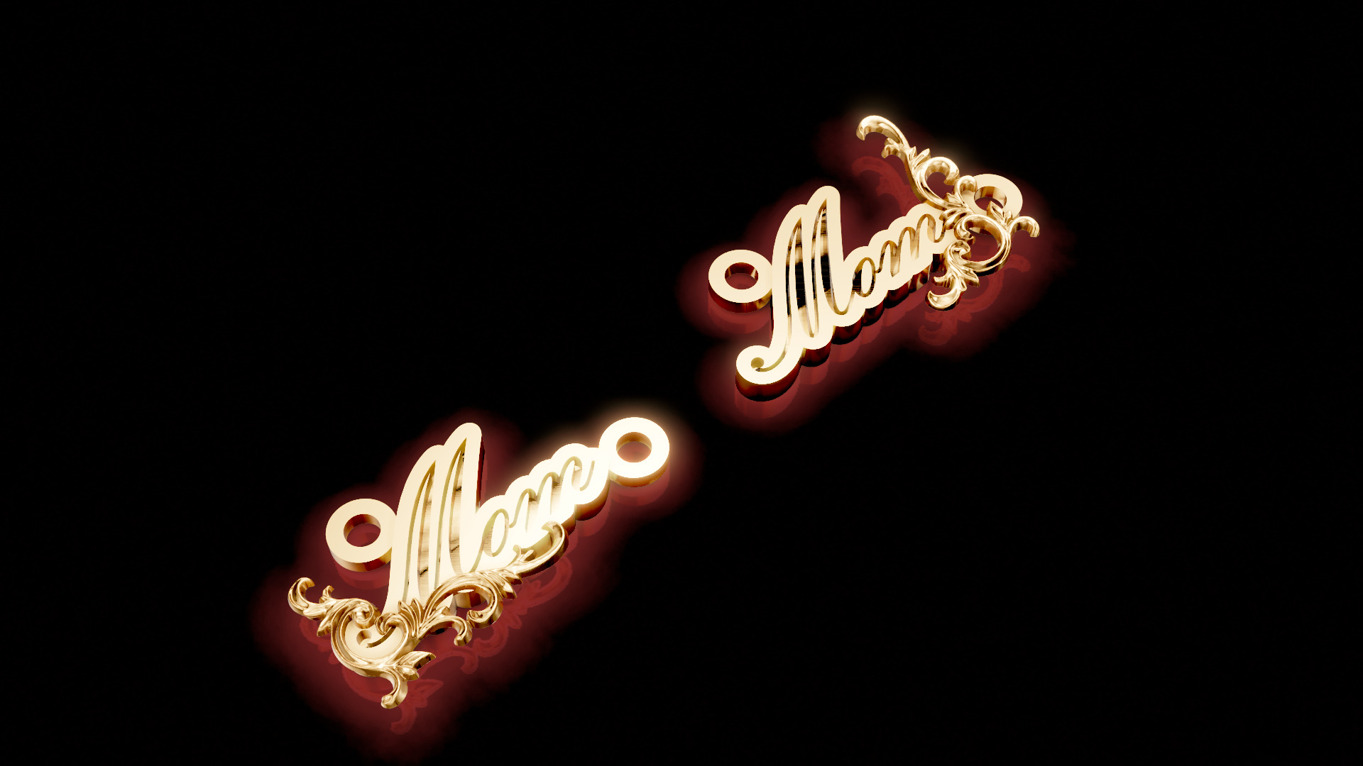 Mom Name Pendant Ornament 3D print model_4