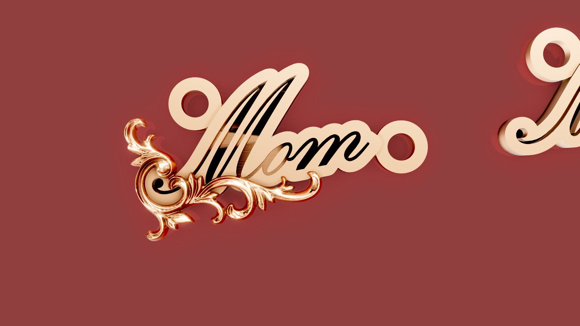 Mom Name Pendant Ornament 3D print model_8