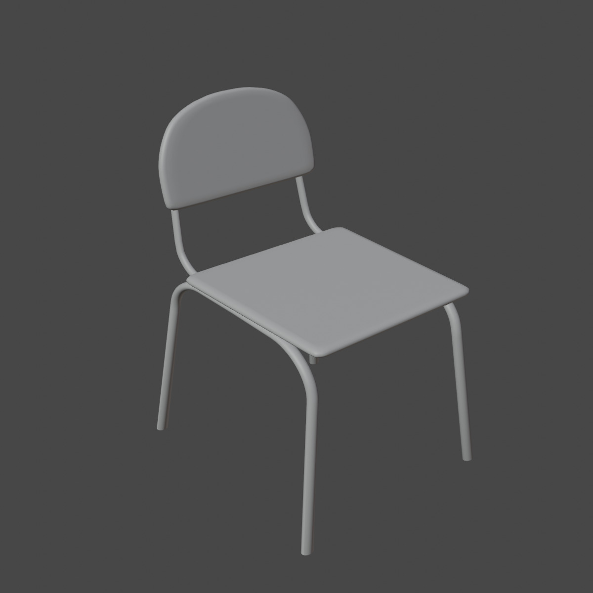 Simple Chair Set 3D model_37