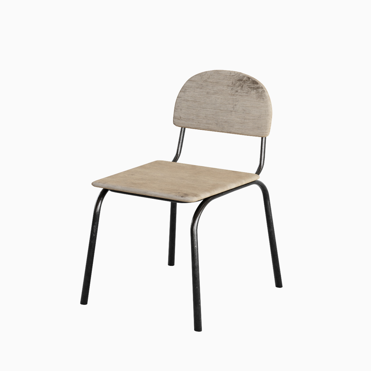 Simple Chair Set 3D model_3