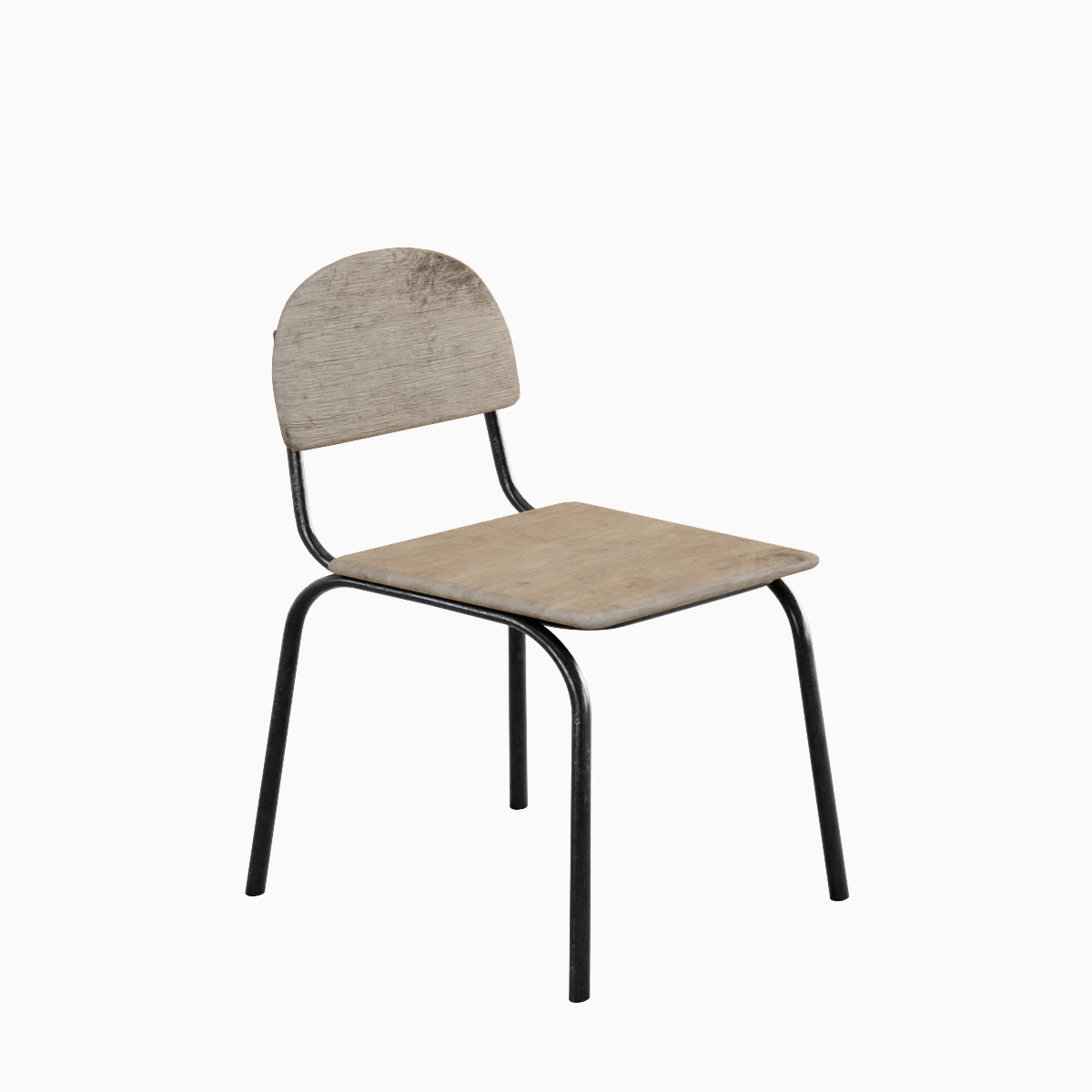 Simple Chair Set 3D model_2