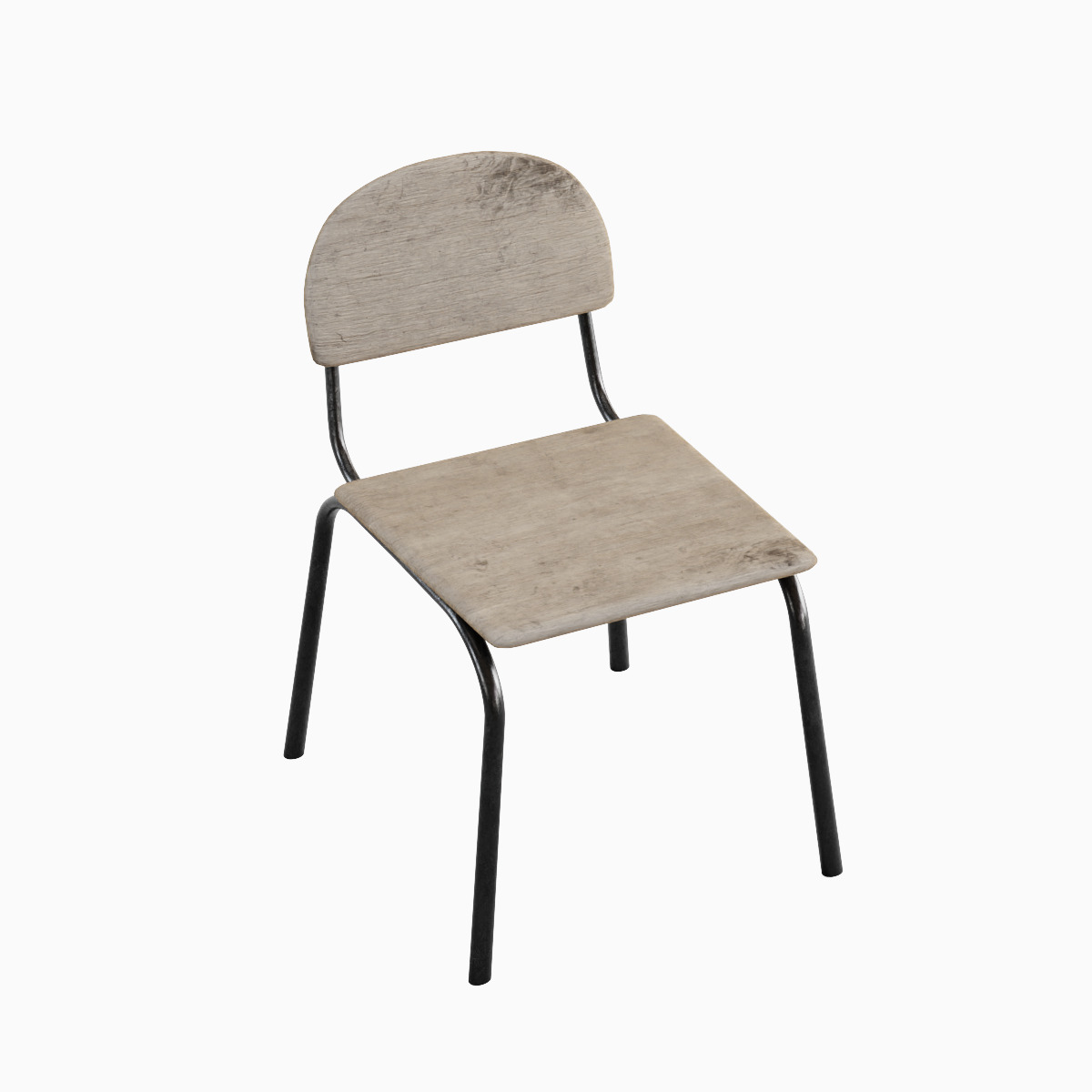 Simple Chair Set 3D model_4