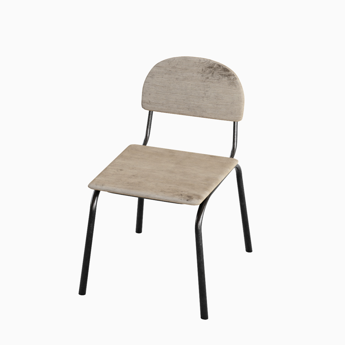 Simple Chair Set 3D model_1