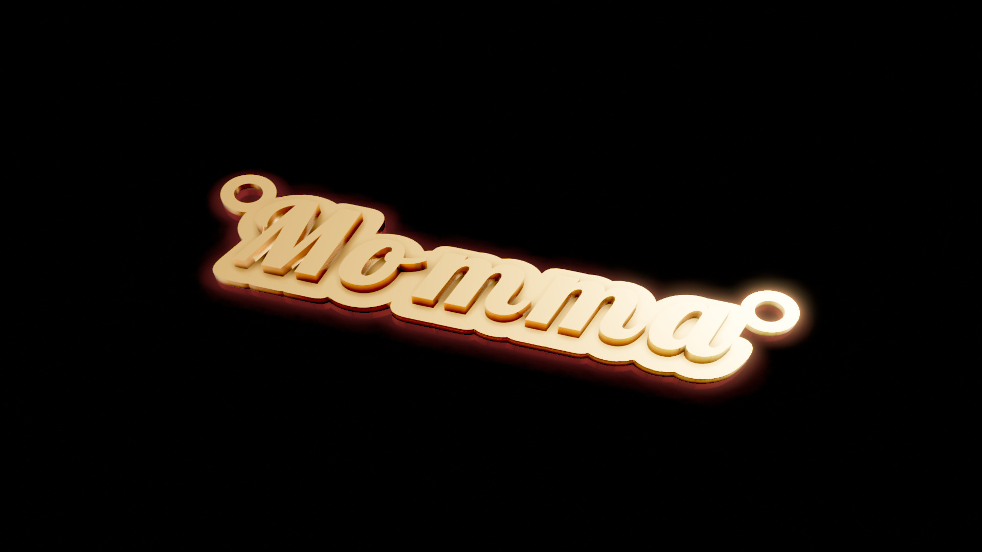 Momma name pendant 3D print model_2