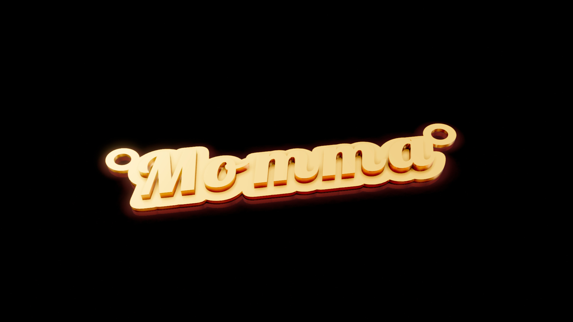 Momma name pendant 3D print model_8