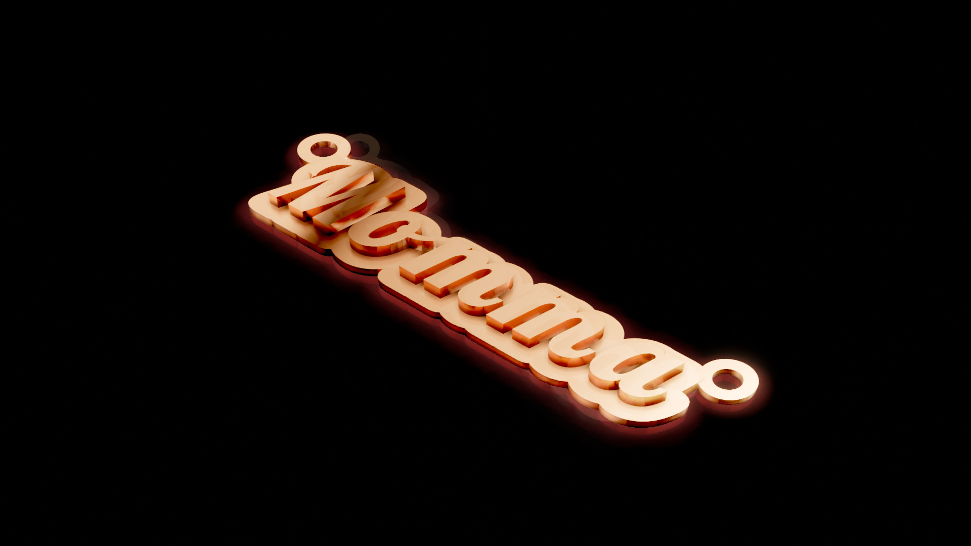 Momma name pendant 3D print model_4