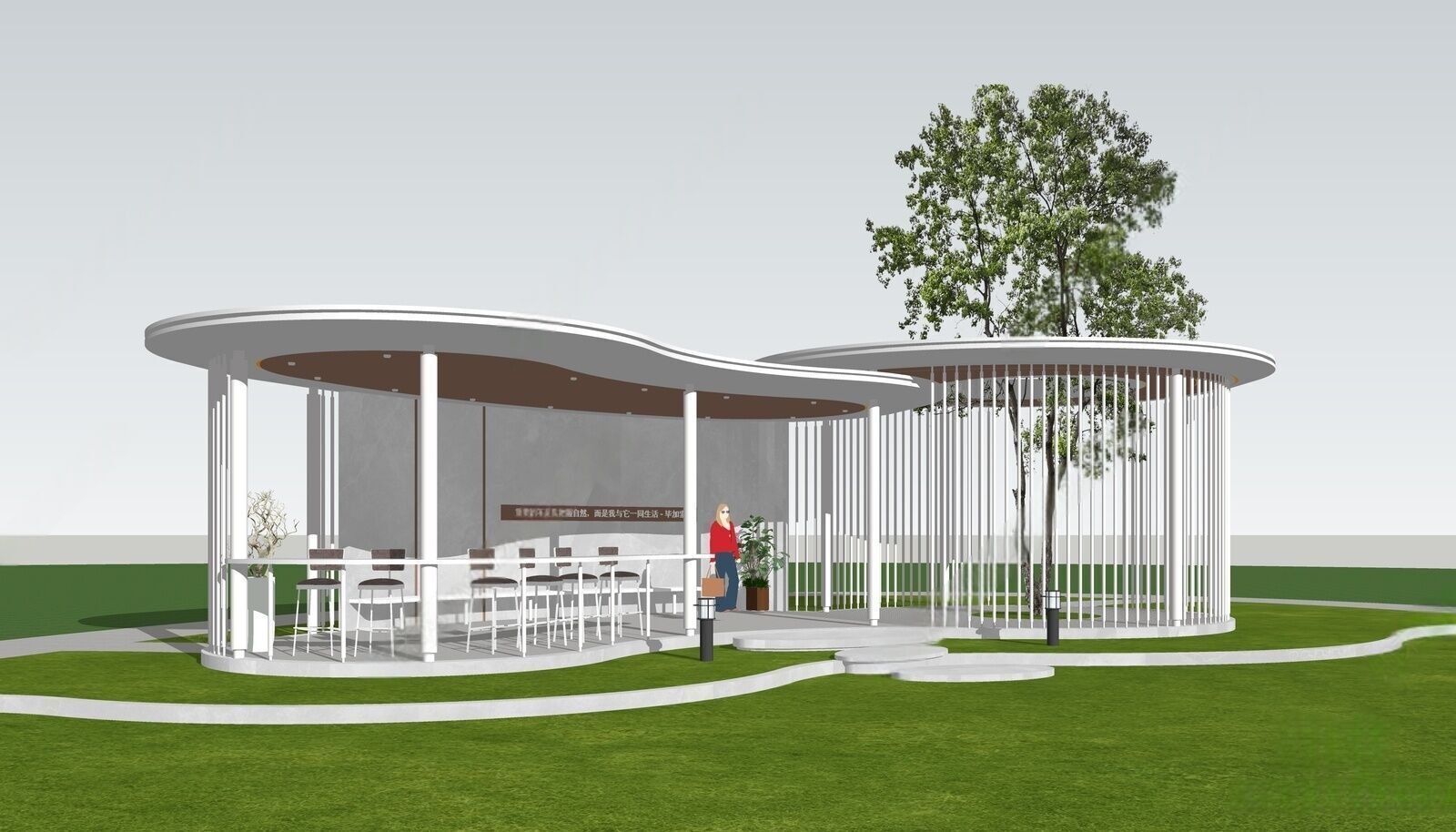 Modern landscape gallery 3D model_1