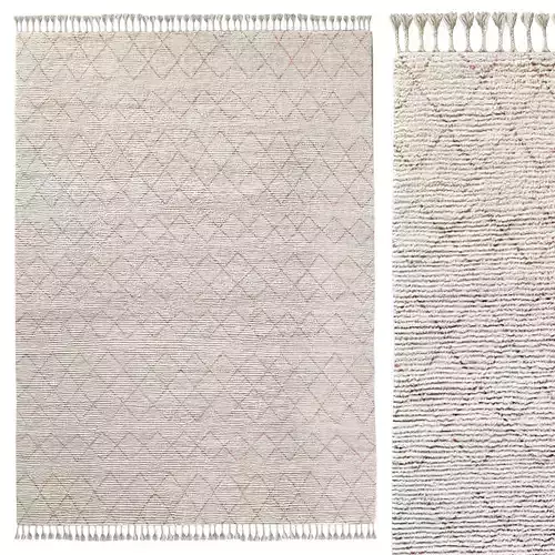 Escala Hand-Knotted Wool Shag Rug Ivory Quartz