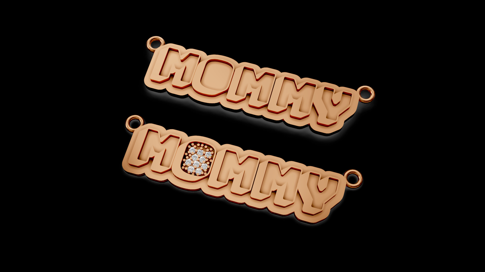 Mommy name pendant 2 3d 3D print model_3