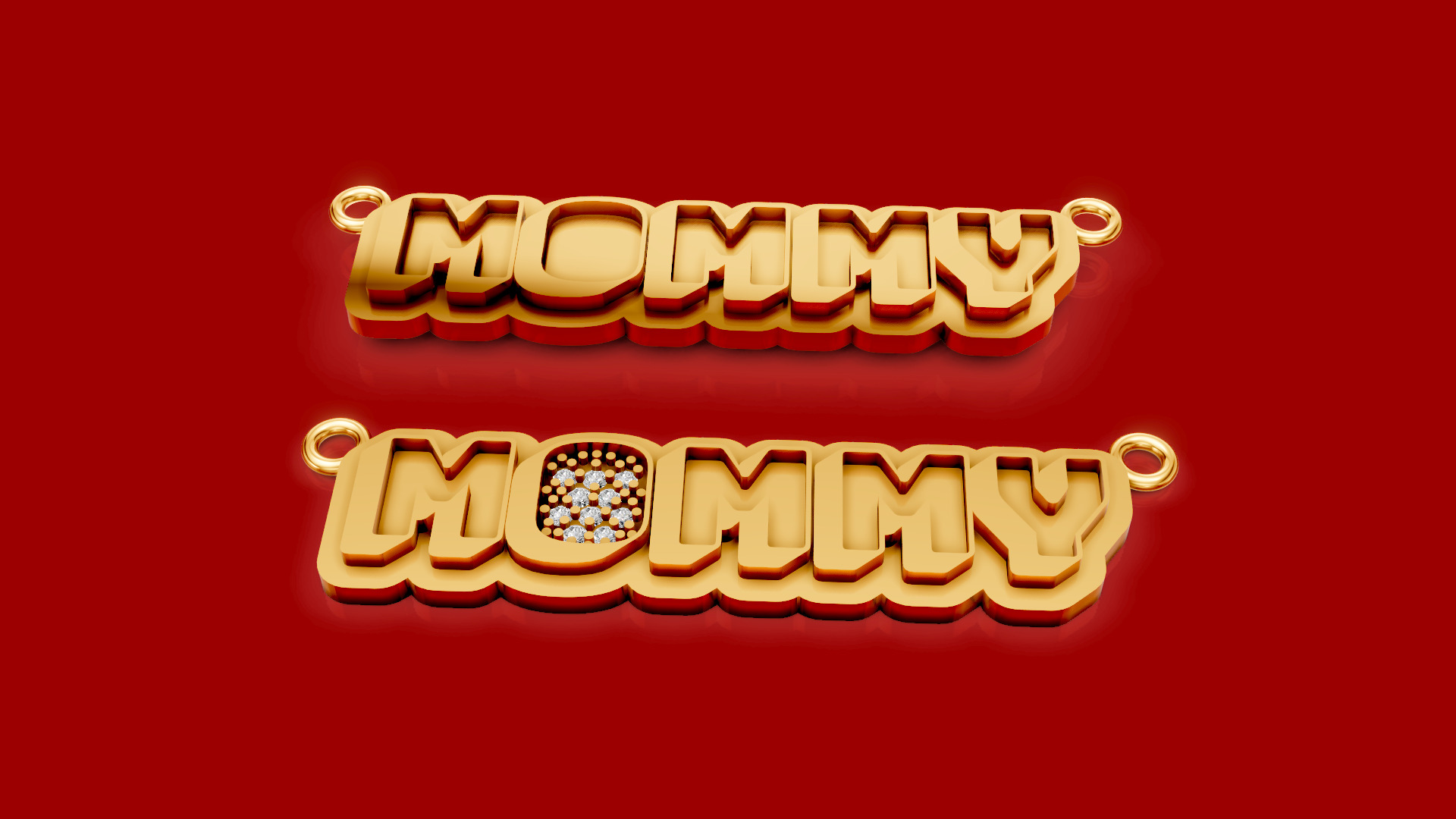 Mommy name pendant 2 3d 3D print model_14