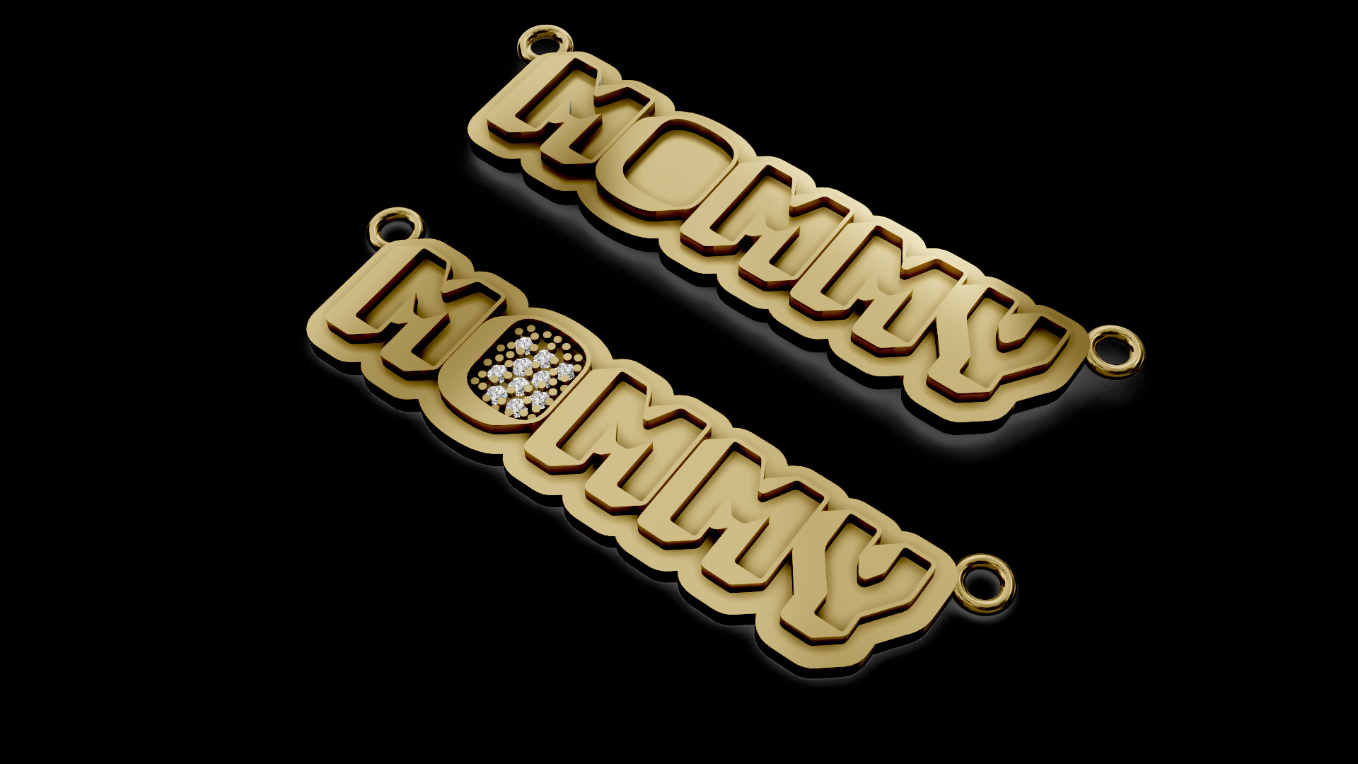Mommy name pendant 2 3d 3D print model_8