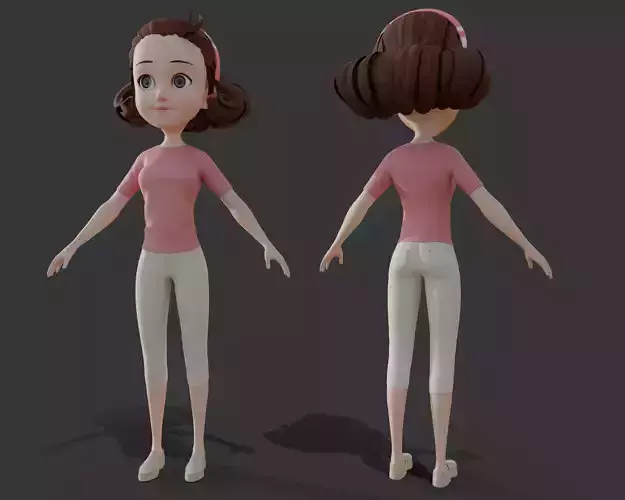 cartoon girl woman