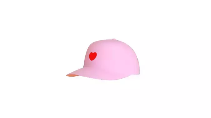 Low-Poly Pink Heart Hat Low-poly 3D model