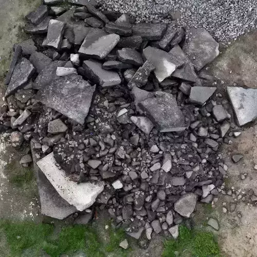 3d scan Pile of Broken Asphalt and Concrete Rubble