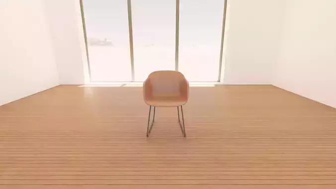 Muuto Fiber Armchair - Sled Base  -  High-Quality 3D Model