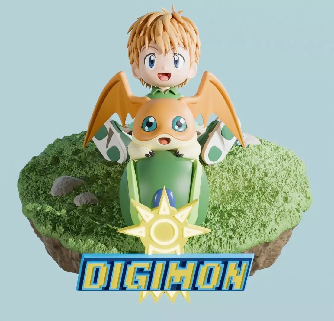 TK AND PATAMON - DIGIMON 3D print model