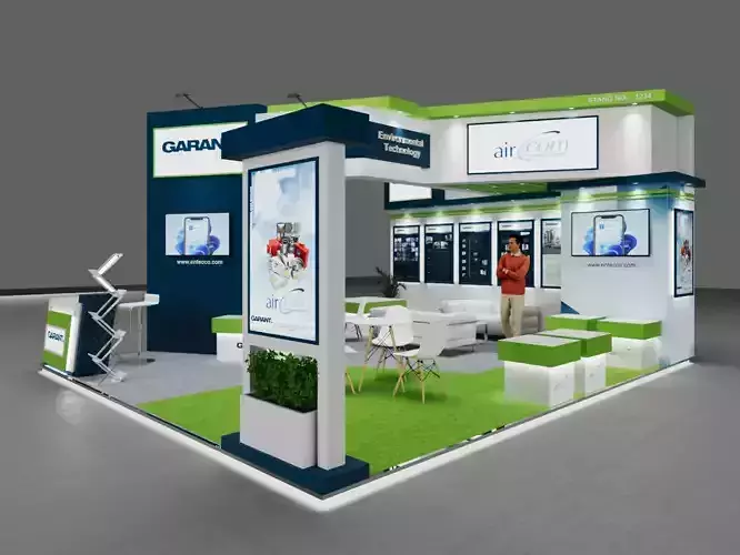 Exhibition Stand 7x6 3Sides D1V1 3D model