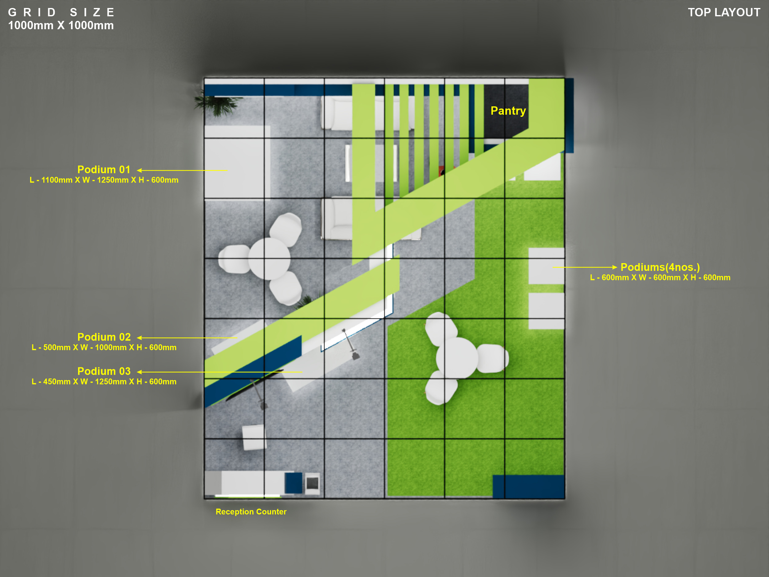 Exhibition Stand 7x6 3Sides D1V1 3D model 3D model_8