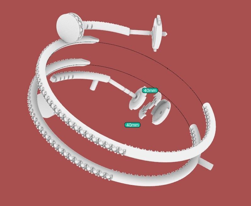 earrings of cartier XL paved original parameters printable 3D print model_1